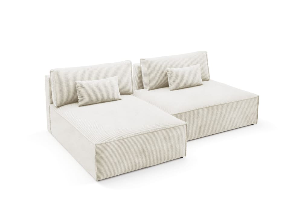 Wohnli Möbelsuche - Modulares Ecksofa mit Schlaffunktion cremefarben