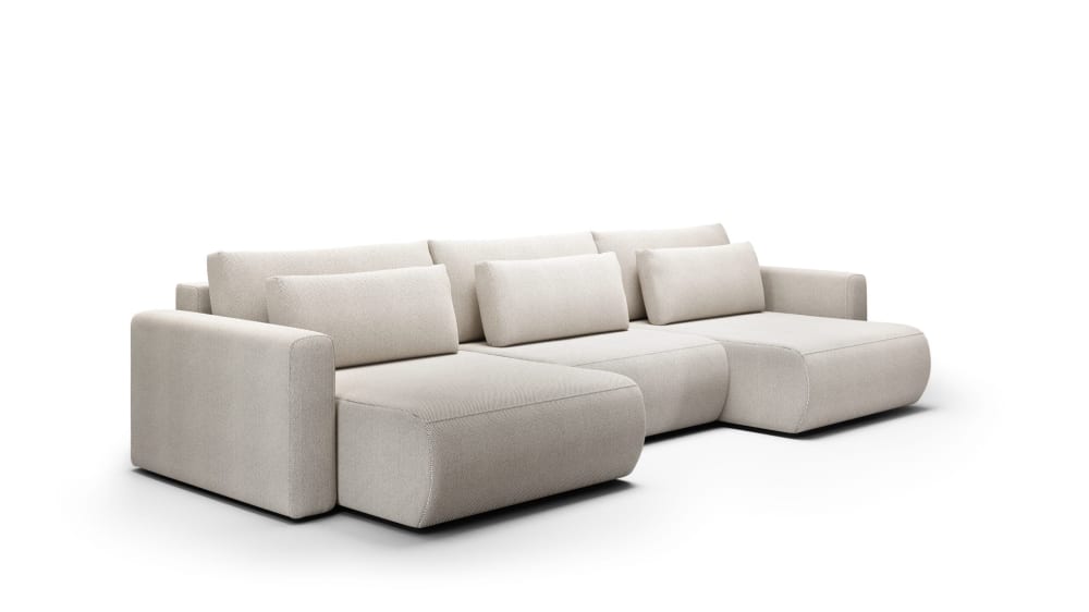 wohnli-moebel-suche-M25053592 Wohnli Möbelsuche - Ecksofa mit Schlaffunktion 5 Sitzer U Hellgrau