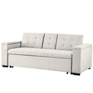 wohnli-moebel-suche-M25054109 Wohnli Möbelsuche - Sofa mit 3 Plätzen in beigem Stoff umwandelbar