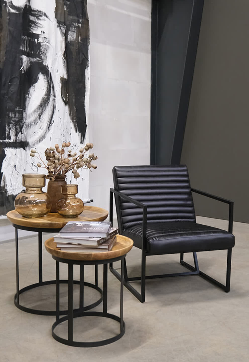 wohnli-moebel-suche-M25054265-1 77x78x60cm Metall Schwarz Trademark Living Sofas und Sessel Sessel, Poufs und Fußbänke Sessel