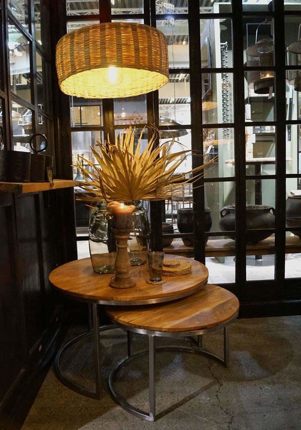 82x48x82cm Naturfasern Braun Trademark Living Möbel Wohnzimmermöbel Couchtische