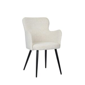 61x87x58cm Stoff Weiß Pole to Pole Möbel Esszimmermöbel Stühle