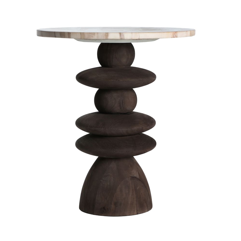 Wohnli Möbelsuche - Mangoholz-Beistelltisch in brauner Farbe 45x45x50cm