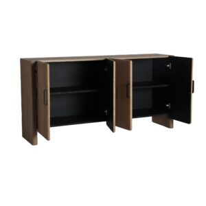 Sideboard aus Eschenholz in Hellbraun 160x40x80cm 160x80x40cm Holz Braun Kodu Möbel Esszimmermöbel Sideboards, Highboards & niedrige Anrichten