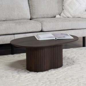 wohnli-moebel-suche-M25054827-1 Ovaler Couchtisch aus Mangoholz 90cm, dunkelbraun 90x35x60cm Holz Braun Giga Meubel Möbel Wohnzimmermöbel Couchtische