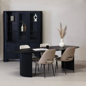 240x76x100cm Holz Schwarz Giga Meubel Möbel Esszimmermöbel Esstische