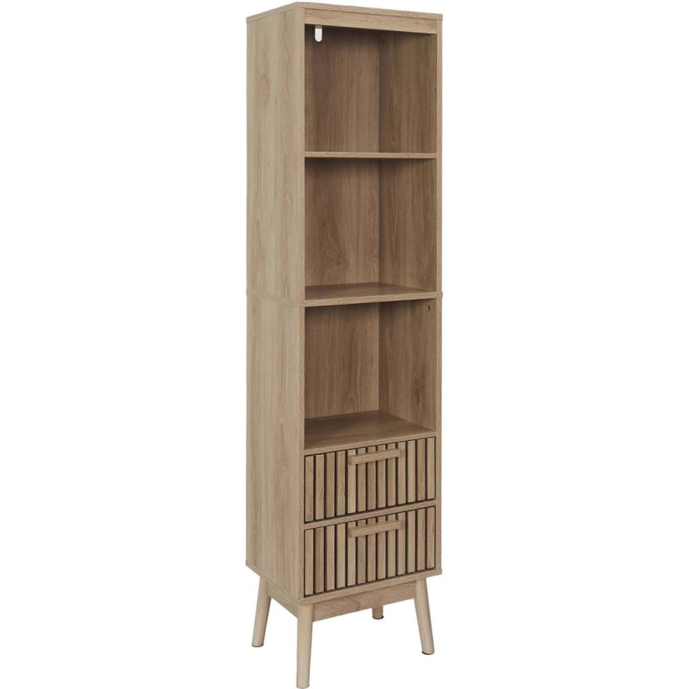 wohnli-moebel-suche-M25055369 Wohnli Möbelsuche - Säule mit 2 Schubladen mit geriffelten Fronten und 3 Nischen H160 cm