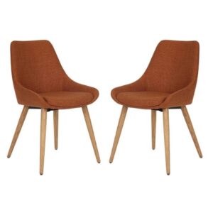 wohnli-moebel-suche-M25057297 Wohnli Möbelsuche - Set aus 2 Essstühlen aus rostfarbenem Stoff