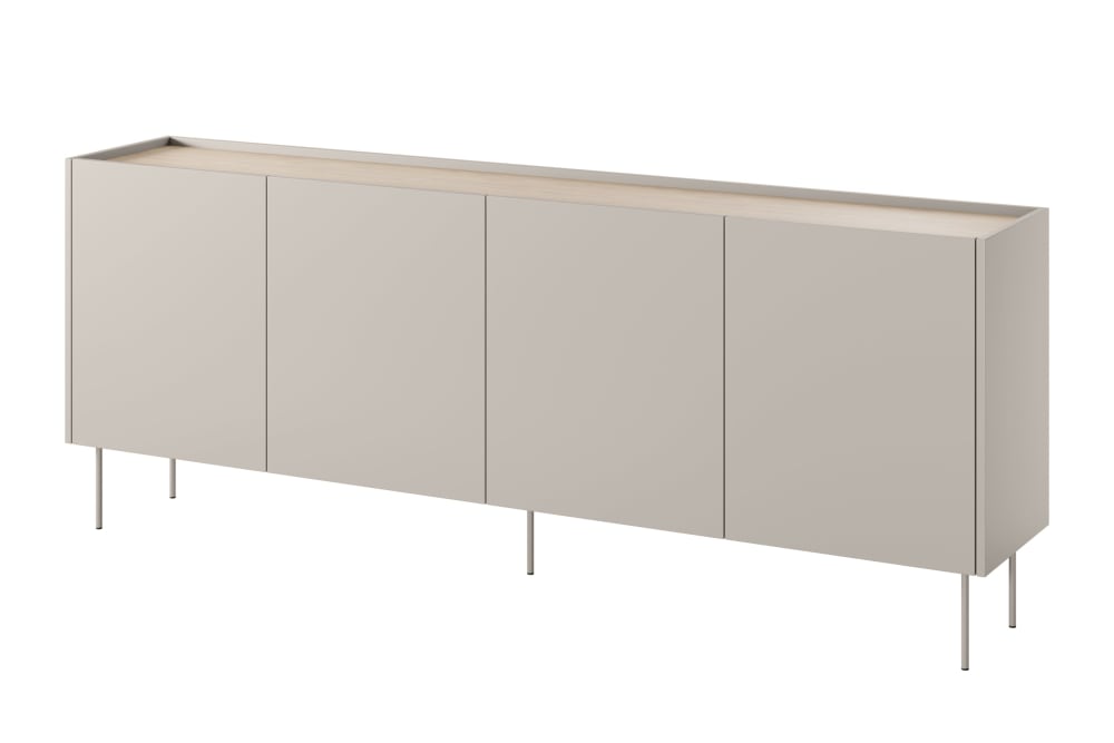 wohnli-moebel-suche-M25057720 Wohnli Möbelsuche - Kommode mit 4 Türen und 4 Schubladen mit Metallfuß 220x85 cm