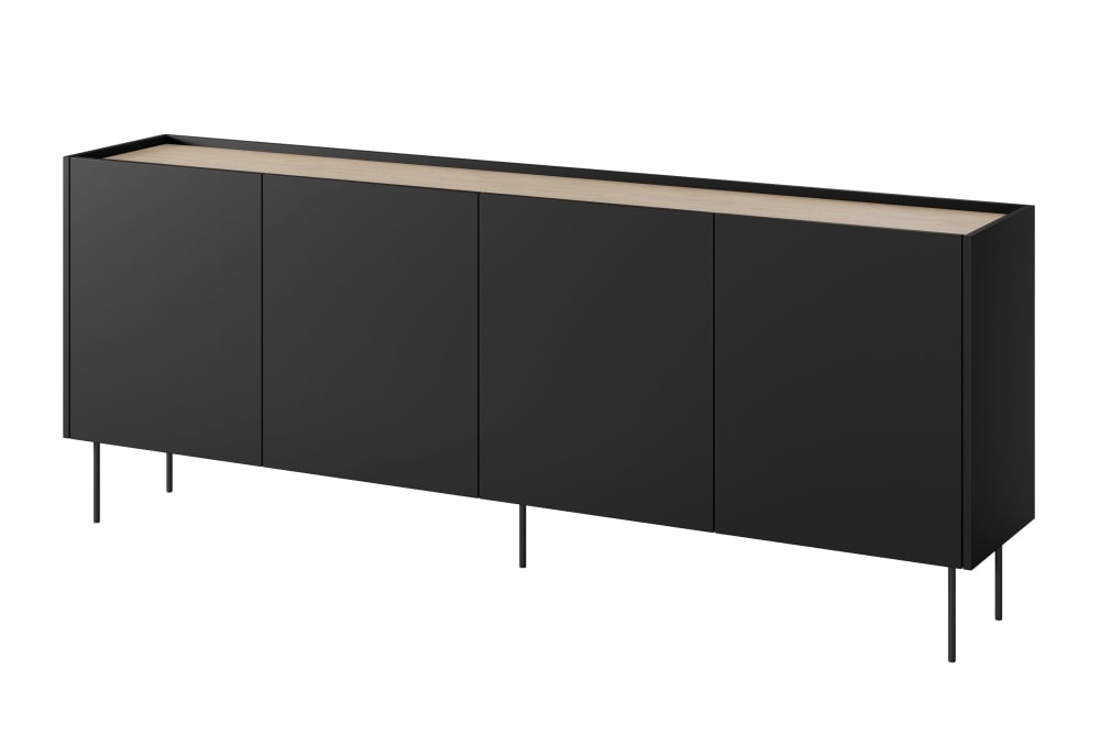 wohnli-moebel-suche-M25057737 Wohnli Möbelsuche - Kommode mit 4 Türen und 4 Schubladen mit Metallfuß 220x85 cm