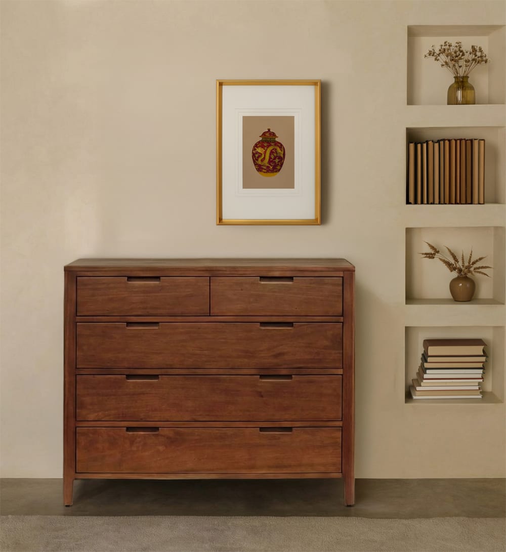 wohnli-moebel-suche-M25058306-1 Kommode aus braunem Holz Breite 110 cm 110x90x45cm Holz Braun MOYCOR Möbel Schlafzimmermöbel Kommoden