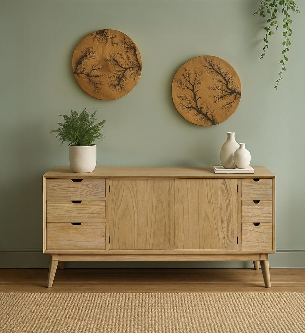 160x84x45cm Holz Beige MOYCOR Möbel Esszimmermöbel Sideboards, Highboards & niedrige Anrichten