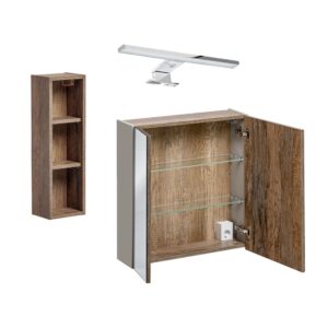 Schrank, Taupe, 17cm 80x17x65cm Spanplatte Taupe Petits meubles Möbel Badezimmermöbel