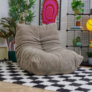 wohnli-moebel-suche-M25061360-1 102x75x78cm Samt Beige Icon Sofas und Sessel Sessel, Poufs und Fußbänke Sitzsäcke