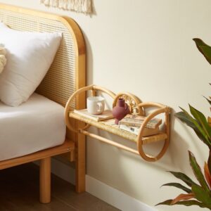 Wandregal aus Rattan Braun 21x28x60cm Rattan Braun Nordlys Möbel Wohnzimmermöbel Regale