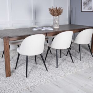 Esstisch ausziehbar aus Eichenholz 170-250cm, Dunkelbraun 95x75x170cm Holz Braun Vind Möbel Esszimmermöbel Esstische