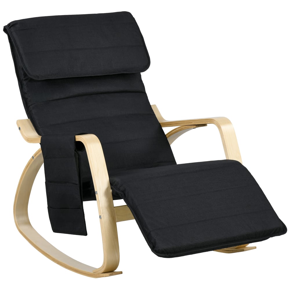 wohnli-moebel-suche-M25062022 Wohnli Möbelsuche - Fauteuil à bascule repose-pieds réglable noir