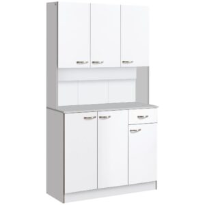 wohnli-moebel-suche-M25062077 Wohnli Möbelsuche - Armoire de cuisine contemporaine 6 portes 1 tiroir bois blanc gris