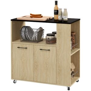 wohnli-moebel-suche-M25062122 Wohnli Möbelsuche - Desserte de cuisine à roulettes meuble de rangement naturel noir