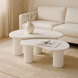 100x38x60cm Holz Weiß Oviala Möbel Wohnzimmermöbel Couchtische