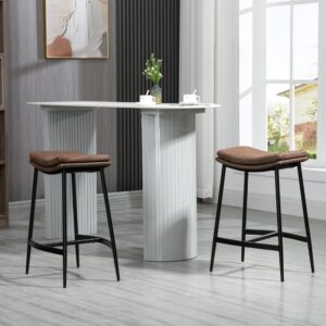 wohnli-moebel-suche-M25062549-1 Tabourets de bar style industriel acier marron noir 49x69x39cm PES - Polyester Braun Homcom Möbel Esszimmermöbel Barhocker