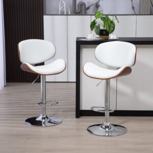 wohnli-moebel-suche-M25062552-1 Tabourets de bar hauteur réglable revêtement synthétique blanc 53x112x52cm PVC - Polyvinlychlorid Weiß Homcom Möbel Esszimmermöbel Barhocker