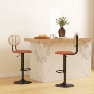 wohnli-moebel-suche-M25062554-1 Tabourets de bar hauteur réglable bois revêtement synthétique marron 41x114x52cm PVC - Polyvinlychlorid Braun Homcom Möbel Esszimmermöbel Barhocker