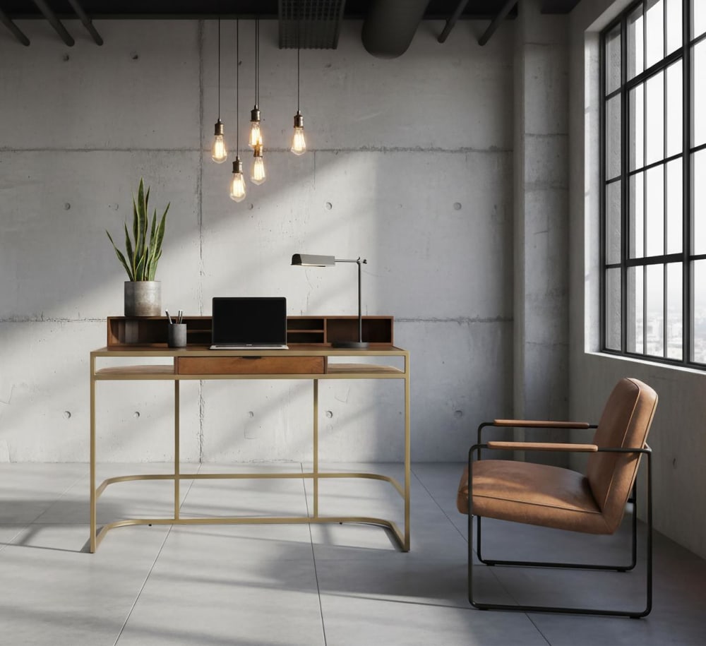 wohnli-moebel-suche-M25063247-1 130x95x60cm Holz Braun GINER Y COLOMER Möbel Büromöbel Schreibtische