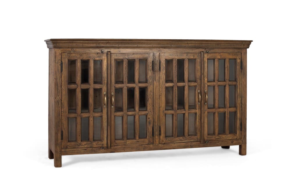 wohnli-moebel-suche-M25063258-1 Handgeschnitztes Sideboard aus recyceltem Teakholz 188x110x43cm Holz Braun GINER Y COLOMER Möbel Esszimmermöbel Sideboards, Highboards & niedrige Anrichten