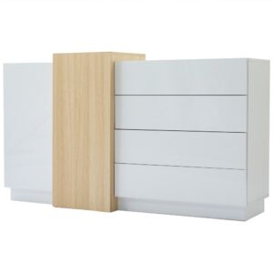 Wohnli Möbelsuche - Sideboard in glänzender Holzoptik mit 4 Schubladen und 2 Türen