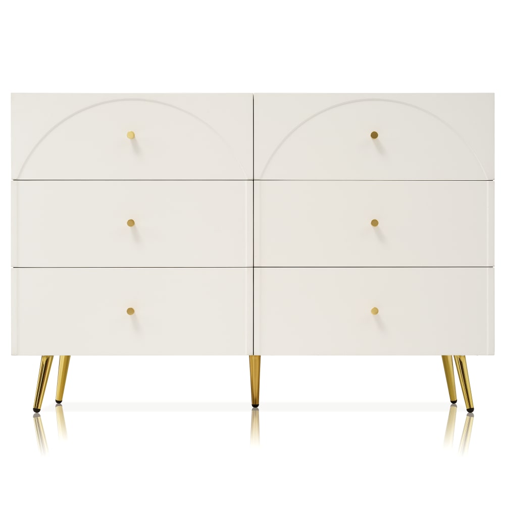 Wohnli Möbelsuche - Sideboard mit 6 Schubladen und goldenen Beinen
