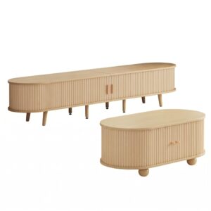 Wohnli Möbelsuche - TV-Ständer und Ovales Couchtisch-Set