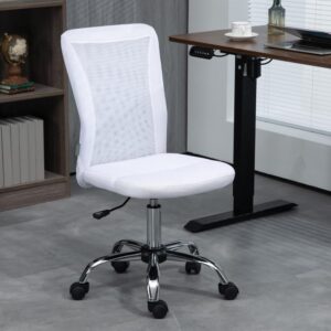 wohnli-moebel-suche-M25063700-1 Chaise de bureau ergonomique hauteur réglable maille blanc 43x100x58cm PES - Polyester Weiß Vinsetto Möbel Büromöbel Bürostühle