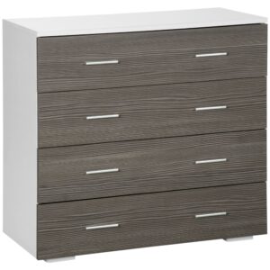 Wohnli Möbelsuche - 4-Schubladen-Kommode 76x35x72cm Weiß & Grau