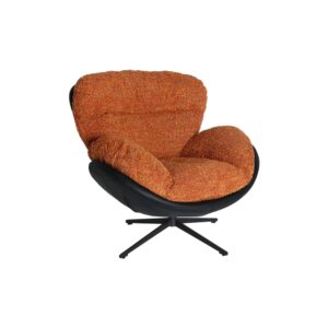 Wohnli Möbelsuche - Drehsessel aus Eisen in schwarzer matter Farbe 98x94x93cm