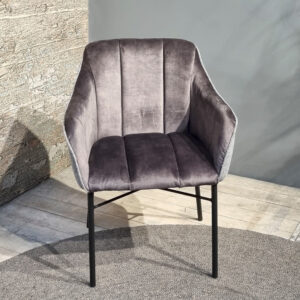 wohnli-moebel-suche-M25065836-1 Armlehnenstuhl Malaga aus Velours, anthrazit 55x85x60cm Stoff Grau Benoa Möbel Esszimmermöbel Stühle