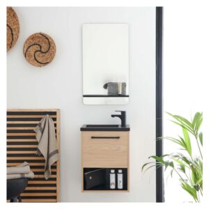 Waschtisch-Set mit Nische und Spiegelablage 21x53x40cm Holz Braun Mob In Möbel Badezimmermöbel Waschtische