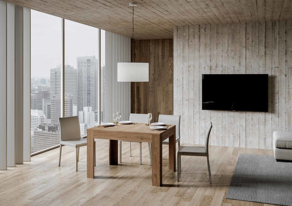 Ausziehtisch 90x120/180 cm in Holzoptik Eiche Natur 120x77x90cm Spanplatte Braun Itamoby Möbel Esszimmermöbel Esstische
