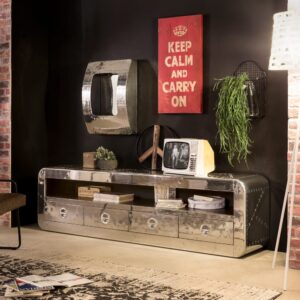 40x56x200cm Holz Silber SIT Möbel Möbel Wohnzimmermöbel TV-Möbel