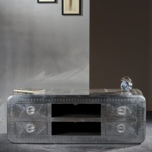 45x50x140cm Holz Silber SIT Möbel Möbel Wohnzimmermöbel TV-Möbel