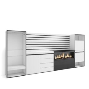 wohnli-moebel-suche-M25067888 Wohnli Möbelsuche - Sideboard Holzeffekt Kamin mit Feuereffekt XXL 334x35x145cm Weiß