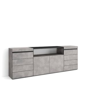 wohnli-moebel-suche-M25067944 Wohnli Möbelsuche - Kommode Holzeffekt 214x35x75cm Zementgrau