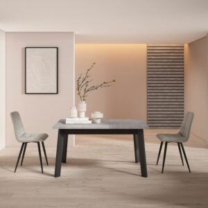 wohnli-moebel-suche-M25068007-1 Esstisch Holzeffekt 140x90x75cm Zementgrau 140x75x90cm Spanplatte Grau Skraut home Möbel Esszimmermöbel Esstische