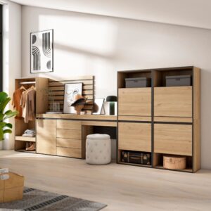 357x145x35cm Spanplatte Beige Skraut home Möbel Flurmöbel Schuhschränke