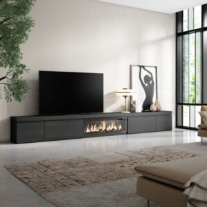 368x45x35cm Spanplatte Schwarz Skraut home Möbel Wohnzimmermöbel TV-Möbel