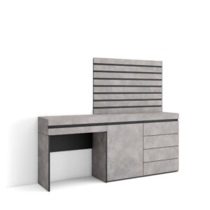 wohnli-moebel-suche-M25068041 Wohnli Möbelsuche - Schminktisch Holzeffekt 177x35x145cm Zementgrau