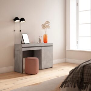 wohnli-moebel-suche-M25068045-1 Schminktisch Holzeffekt 121x35x75cm Zementgrau 121x75x35cm Spanplatte Grau Skraut home Möbel Schlafzimmermöbel Schminktische