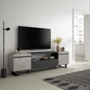 200x57x35cm Spanplatte Grau Skraut home Möbel Wohnzimmermöbel TV-Möbel