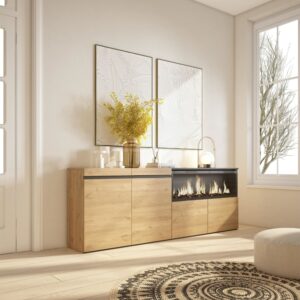 wohnli-moebel-suche-M25068096-1 208x75x35cm Spanplatte Beige Skraut home Möbel Esszimmermöbel Sideboards, Highboards & niedrige Anrichten