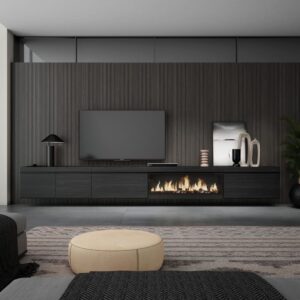 368x45x35cm Spanplatte Schwarz Skraut home Möbel Wohnzimmermöbel TV-Möbel